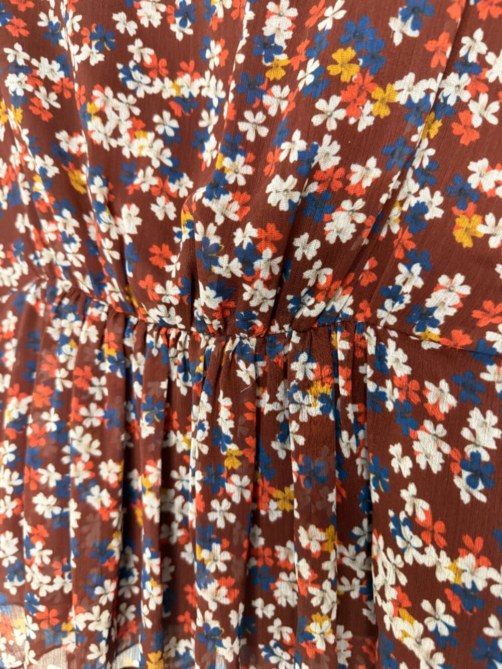 Jason Wu Collective Floral Sheer Peplum Blouse -Boho-- Burgundy– 4- MSRP $350 - Picture 5 of 14